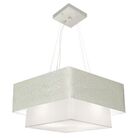 Lustre Pendente Duplo Quadrado Vivare Md-4066 Cúpula Em Tecid