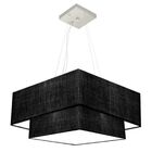 Lustre Pendente Duplo Quadrado Vivare Md-4083 Cúpula Em Tecid