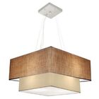 Lustre Pendente Duplo Quadrado Vivare Md-4083 Cúpula Em Tecid
