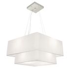 Lustre Pendente Duplo Quadrado Vivare Md-4083 Cúpula Em Tecid