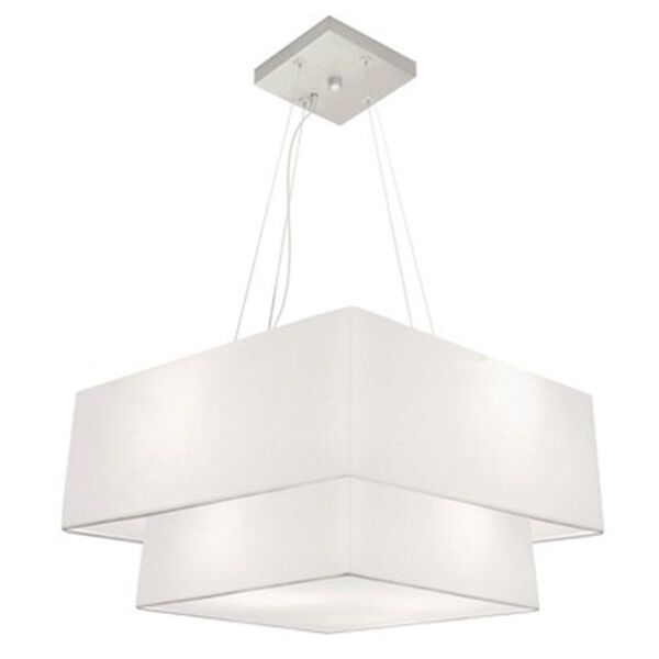 Lustre Pendente Duplo Quadrado Vivare Md-4083 Cúpula Em Tecid