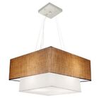 Lustre Pendente Duplo Quadrado Vivare Md-4083 Cúpula Em Tecid