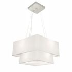 Lustre Pendente Duplo Quadrado Vivare Md-4157 Cúpula Em Tecid