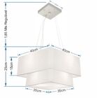 Lustre Pendente Duplo Quadrado Vivare Md-4157 Cúpula Em Tecid