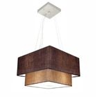 Lustre Pendente Duplo Quadrado Vivare Md-4157 Cúpula Em Tecid