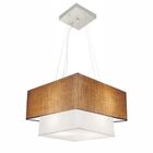 Lustre Pendente Duplo Quadrado Vivare Md-4157 Cúpula Em Tecid
