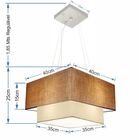 Lustre Pendente Duplo Quadrado Vivare Md-4157 Cúpula Em Tecid