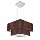 Lustre Pendente Duplo Quadrado Vivare Md-4157 Cúpula Em Tecid