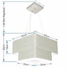 Lustre Pendente Duplo Quadrado Vivare Md-4157 Cúpula Em Tecid