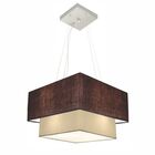 Lustre Pendente Duplo Quadrado Vivare Md-4157 Cúpula Em Tecid