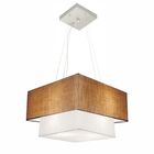 Lustre Pendente Duplo Quadrado Vivare Md-4157 Cúpula Em Tecid