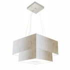 Lustre Pendente Duplo Quadrado Vivare Md-4157 Cúpula Em Tecid