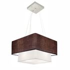 Lustre Pendente Duplo Quadrado Vivare Md-4157 Cúpula Em Tecid
