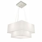 Lustre Pendente Duplo Quadrado Vivare Md-4157 Cúpula Em Tecid