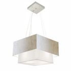Lustre Pendente Duplo Quadrado Vivare Md-4157 Cúpula Em Tecid