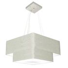 Lustre Pendente Duplo Quadrado Vivare Md-4344 Cúpula Em Tecid