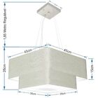 Lustre Pendente Duplo Quadrado Vivare Md-4344 Cúpula Em Tecid