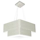 Lustre Pendente Duplo Quadrado Vivare Md-4344 Cúpula Em Tecid