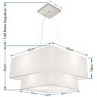 Lustre Pendente Duplo Quadrado Vivare Md-4344 Cúpula Em Tecid