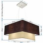 Lustre Pendente Duplo Quadrado Vivare Md-4344 Cúpula Em Tecid