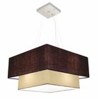 Lustre Pendente Duplo Quadrado Vivare Md-4344 Cúpula Em Tecid