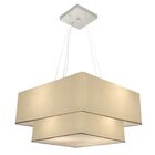 Lustre Pendente Duplo Quadrado Vivare Md-4344 Cúpula Em Tecid
