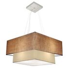 Lustre Pendente Duplo Quadrado Vivare Md-4344 Cúpula Em Tecid
