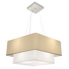 Lustre Pendente Duplo Quadrado Vivare Md-4344 Cúpula Em Tecid