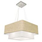Lustre Pendente Duplo Quadrado Vivare Md-4344 Cúpula Em Tecid