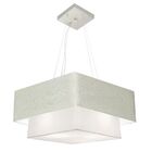 Lustre Pendente Duplo Quadrado Vivare Md-4344 Cúpula Em Tecid