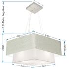 Lustre Pendente Duplo Quadrado Vivare Md-4344 Cúpula Em Tecid
