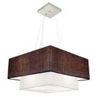 Lustre Pendente Duplo Quadrado Vivare Md-4345 Cúpula Em Tecid