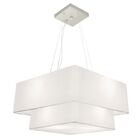 Lustre Pendente Duplo Quadrado Vivare Md-4345 Cúpula Em Tecid
