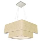 Lustre Pendente Duplo Quadrado Vivare Md-4345 Cúpula Em Tecid