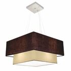 Lustre Pendente Duplo Quadrado Vivare Md-4345 Cúpula Em Tecid