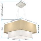 Lustre Pendente Duplo Quadrado Vivare Md-4345 Cúpula Em Tecid