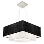 Lustre Pendente Duplo Quadrado Vivare Md-4346 Cúpula Em Tecid