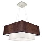 Lustre Pendente Duplo Quadrado Vivare Md-4346 Cúpula Em Tecid
