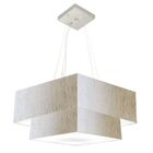Lustre Pendente Duplo Quadrado Vivare Md-4346 Cúpula Em Tecid