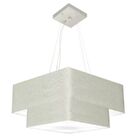 Lustre Pendente Duplo Quadrado Vivare Md-4346 Cúpula Em Tecid