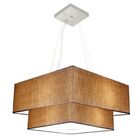 Lustre Pendente Duplo Quadrado Vivare Md-4347 Cúpula Em Tecid