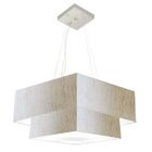 Lustre Pendente Duplo Quadrado Vivare Md-4347 Cúpula Em Tecid