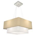 Lustre Pendente Duplo Quadrado Vivare Md-4347 Cúpula Em Tecid