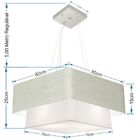 Lustre Pendente Duplo Quadrado Vivare Md-4347 Cúpula Em Tecid