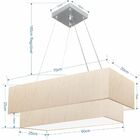 Lustre Pendente Duplo Retangular Vivare Md-4138 Cúpula Em Tec