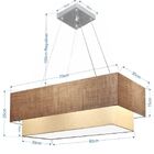 Lustre Pendente Duplo Retangular Vivare Md-4138 Cúpula Em Tec