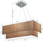 Lustre Pendente Duplo Retangular Vivare Md-4321 Cúpula Em Tec
