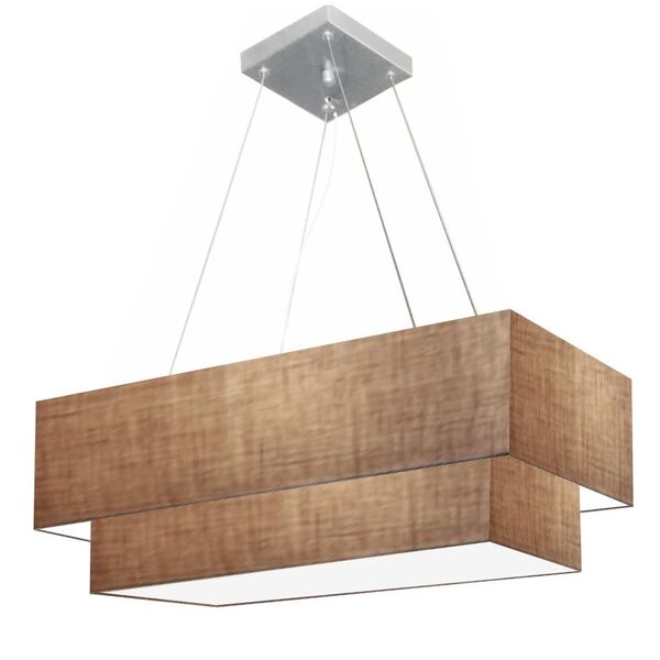 Lustre Pendente Duplo Retangular Vivare Md-4321 Cúpula Em Tec