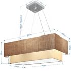 Lustre Pendente Duplo Retangular Vivare Md-4321 Cúpula Em Tec