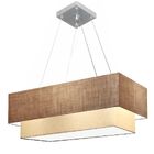 Lustre Pendente Duplo Retangular Vivare Md-4321 Cúpula Em Tec